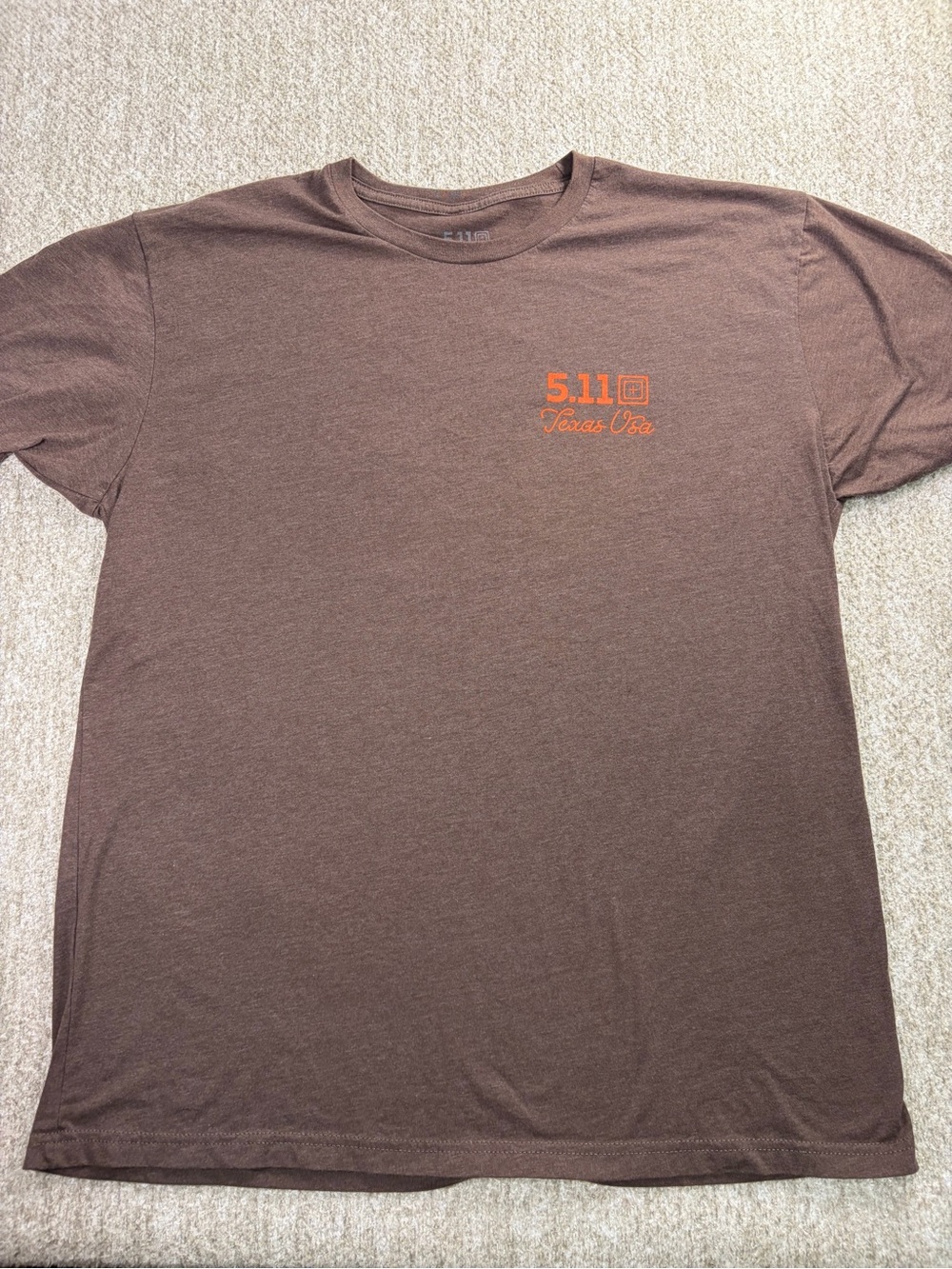 5.11 Tactical Brown Short-Sleeve Tee with Orange Logo